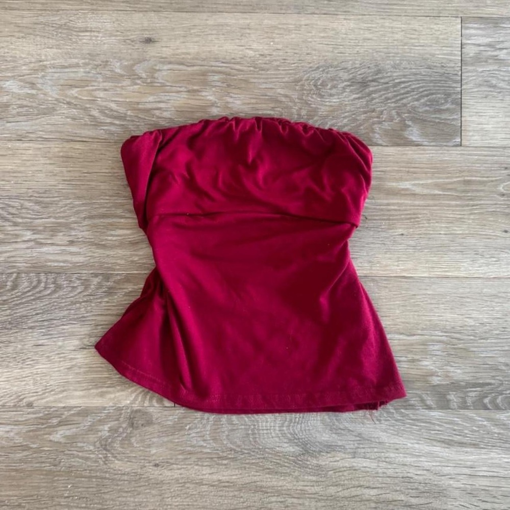 SHEIN Strapless Burgundy Tube Top Dress